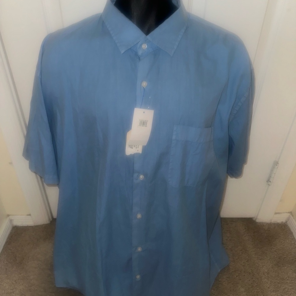 New Men’s Peter Millar Light Blue Size XXL Seaside Collection Button Front Shirt - Picture 6 of 6
